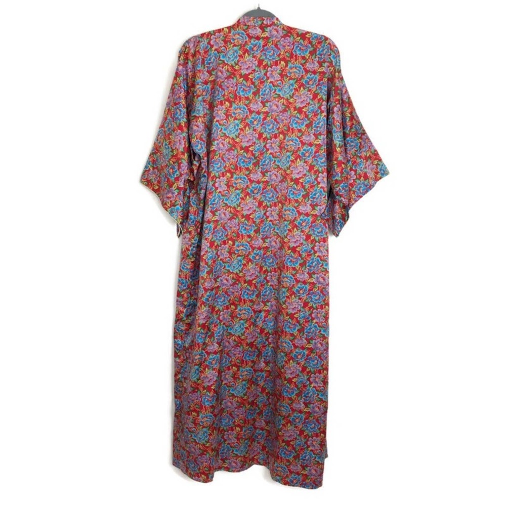 Colorful Floral Handmade Kimono Robe - Picture 4 of 9